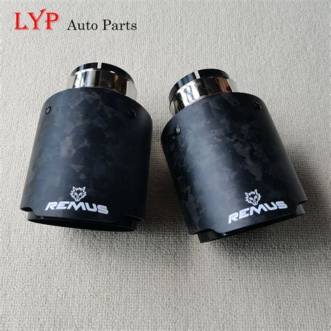 Pcs Remus Single Car Exhaust Tips Black Stainless Steels Pipe Matte