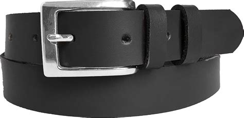 Womens Black Leather Belt 30mm Wide Silver Buckle Handmade In Uk