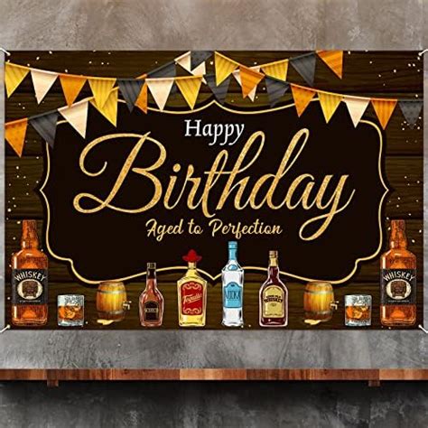 Amazon Whisky Birthday Backdrop Banner Decor Black Whisky Cheer