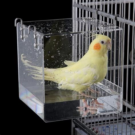 Gurecod Bain D Oiseau Suspendu Cube Bain D Oiseau Baignoire Bo Te De