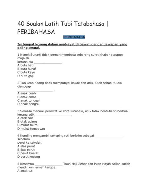 Peribahasa Yang Sesuai Untuk Membaca Contoh Karangan Bm Contoh