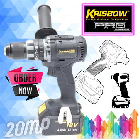 Jual Bor Listrik Impact Cordless Krisbow CORDLESS IMPACT DRILL 13MM 18V