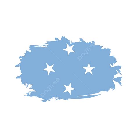 Micronesia Flag With Brush Strokes Vector Desing Micronesia Flag Brush