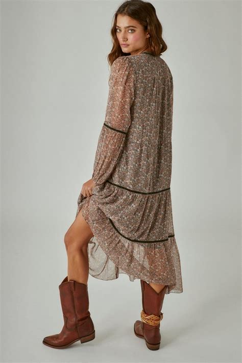 Bohemian Tiered Maxi Dress Lucky Brand