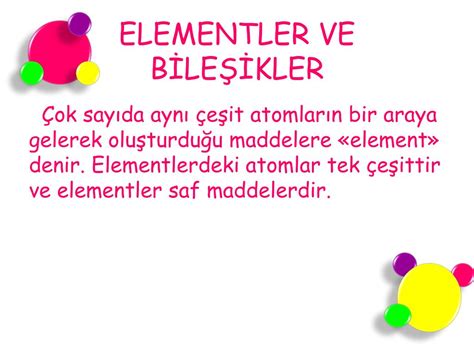 PPT ELEMENTLER VE BİLEŞİKLER PowerPoint Presentation free download