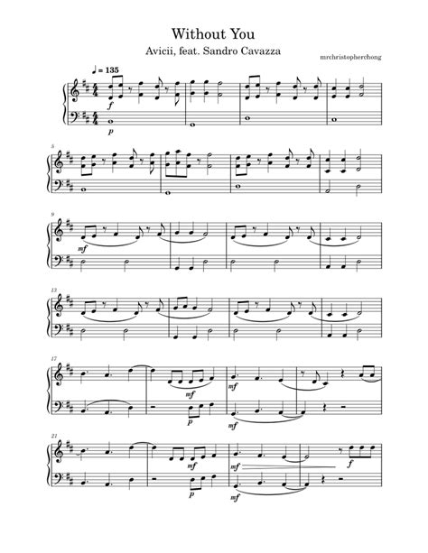 Without You Sheet music for Piano (Solo) | Musescore.com