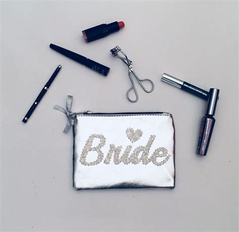 Bride Makeup Bag Wedding Makeup Pouch Bridal T Bride Pouch Bride