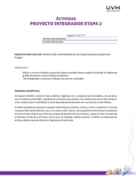 U2 Actividad 9 PIE2 ACTIVIDAD PROYECTO INTEGRADOR ETAPA 2 Fecha