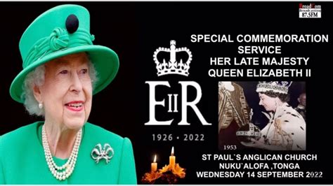 Special Commemoration Service Her Late Majesty Queen Elizabeth Ii