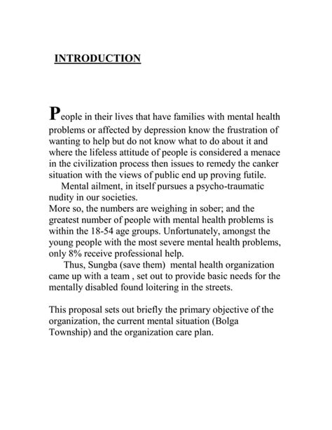 Mental Health Proposal Pdf