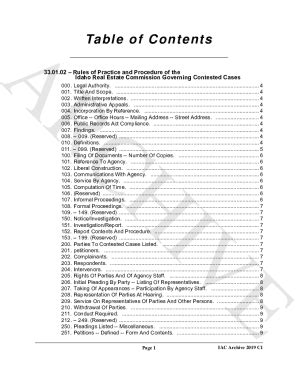 Fillable Online Adminrules Idaho RULES OF PRACTICE And PROCEDURE OF THE