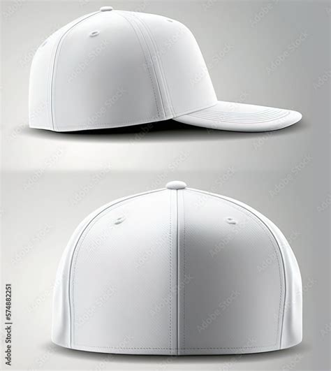 Blank white hat, side and back view template Stock Illustration | Adobe ...