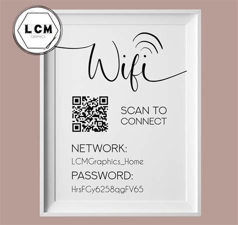 Wifi Password House Printed Sign Qr Code Network Details Etsy Uk