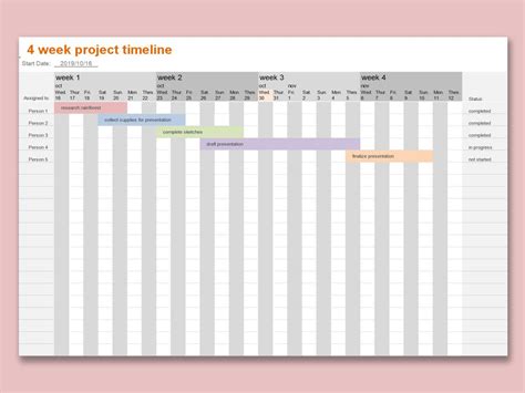 Excel Project Calendar Template