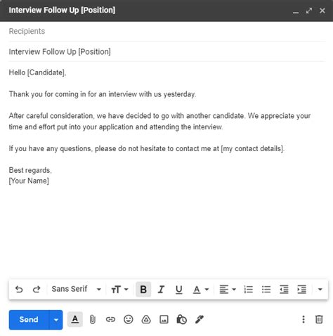 Follow Up Email Templates After Interview To Job Seekers