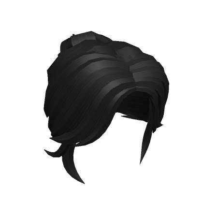 Messy Hair Bun Black S Code Price RblxTrade