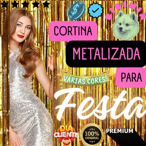 Cortina Metalizada Fitas Para Decoração Original Premium Cores Vermelho