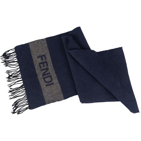 Fendi Blue Grey Wool Scarf My Luxury Bargain South Africa