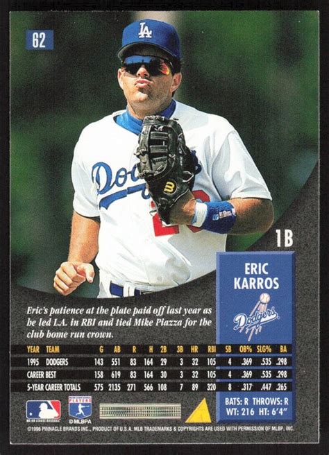 Pinnacle Eric Karros Los Angeles Dodgers Ebay