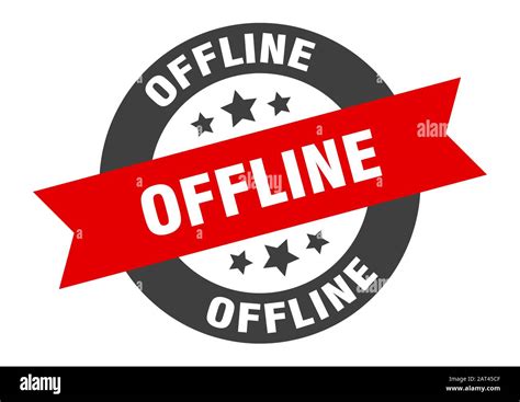 offline sign offline  ribbon sticker offline tag stock vector