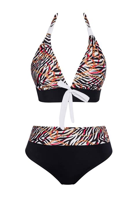 SAILOR moda Yüksek Bel Desenli Üçgen Bikini Takım Fiyatı Yorumları Trendyol