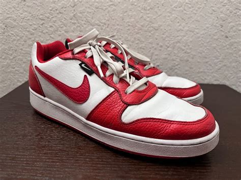 Nike Ebernon Low Premium White Black University Red A Gem