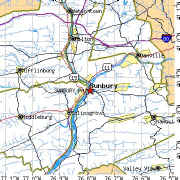 Sunbury, Pennsylvania (PA) ~ population data, races, housing & economy