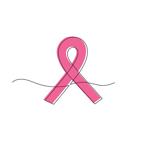 Cancer Ribbon Outline Drawing