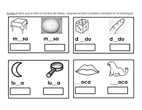 Actividades Presilabicos Silabicos Completar Palabras Escribe La