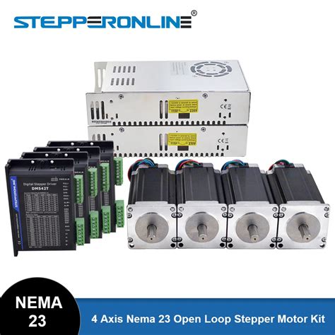 STEPPERONLINE Kit De Enrutador CNC Nema 23 De 4 Ejes Motor Paso A Paso