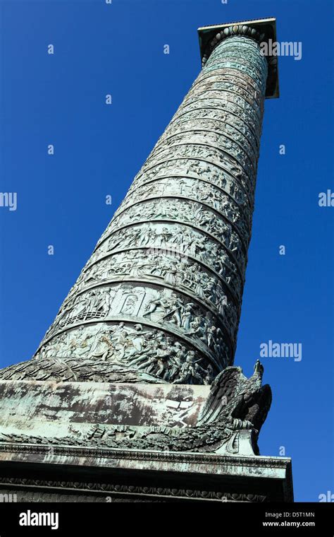 Napoleons Column On The Place Vendome In Paris France Depicting The