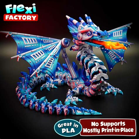 3D File Flexi Factory Print In Place Mech Dragon 3D Printable