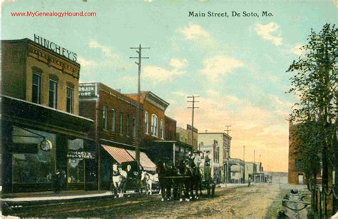 DeSoto, Missouri, Main Street, vintage postcard, Historic Photo