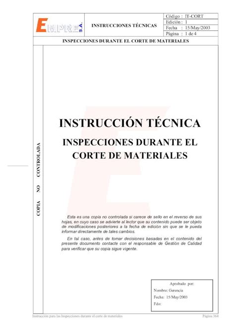 PDF INSTRUCCIÓN TÉCNICA Sistemas de Gestión de la Calidad 1