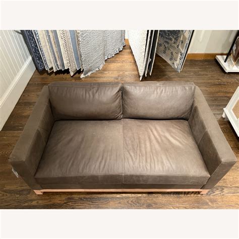 Pottery Barn Jake Leather Loveseat Aptdeco