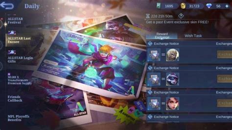 Cara Dapatkan Skin Gratis Mobile Legends Di Event All Star Last Encore