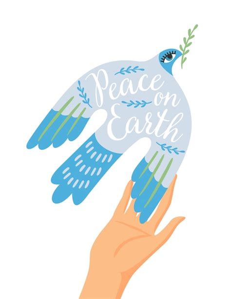 Premium Vector Hand And Dove Of Peace Vector Isolated Illustration Elements For Card Poster