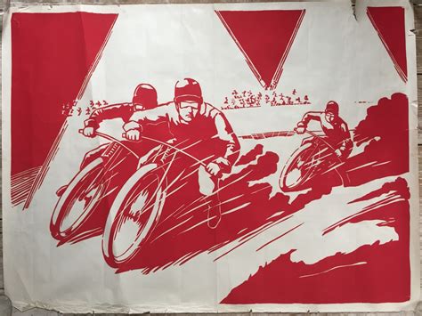 Art Deco period motorcycle speedway poster | Collectors Weekly