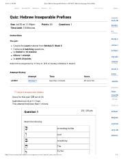 Quiz Hebrew Inseparable Prefixes OTCL505 Hebrew Language Tools D04 Pdf