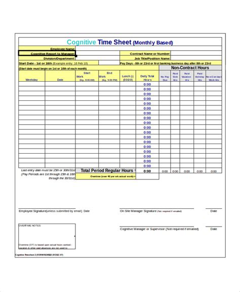 Free Time Sheet Calculator