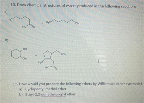 Solved Draw Chemical Structures Of Esters Produced In Chegg