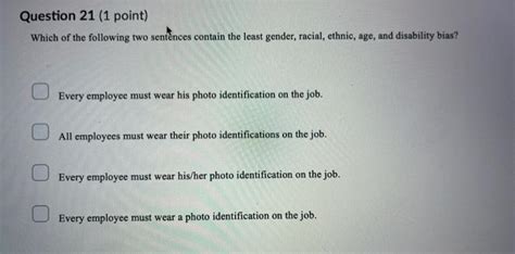 Solved Question 20 1 Point Which Statement Offers The Most Chegg