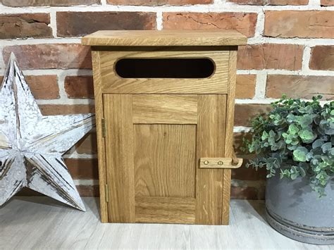 Handcrafted Oak Post Box Letter Box Postbox Etsy