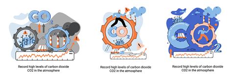 Ilustración De Registrar Altos Niveles De Dióxido De Carbono Co2 En La Atmósfera Problemas De La