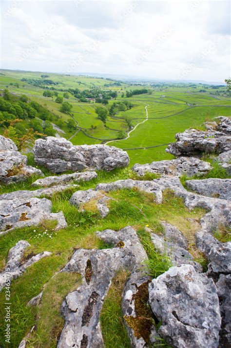 Limestone pavement on top of Malham Cove Stock Photo | Adobe Stock