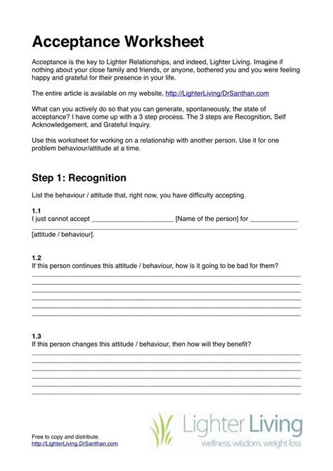 Pdf Acceptance Worksheet Dokumentips