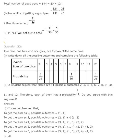 Probability Class 10 Mathematics NCERT Solutions