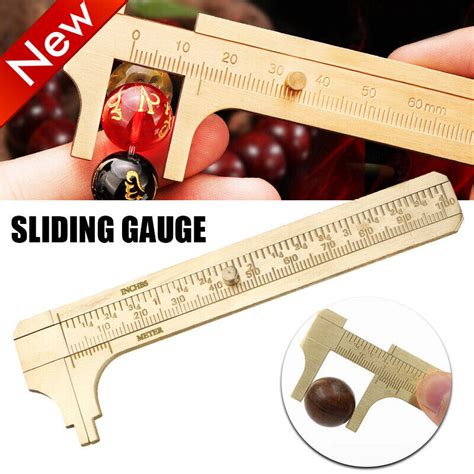 100mm Mini Brass Sliding Gauge Vernier Caliper Ruler Pocket Measuring