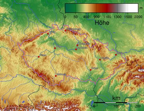 Map Of Czech Republic Topographic Map Online Maps And Travel Information