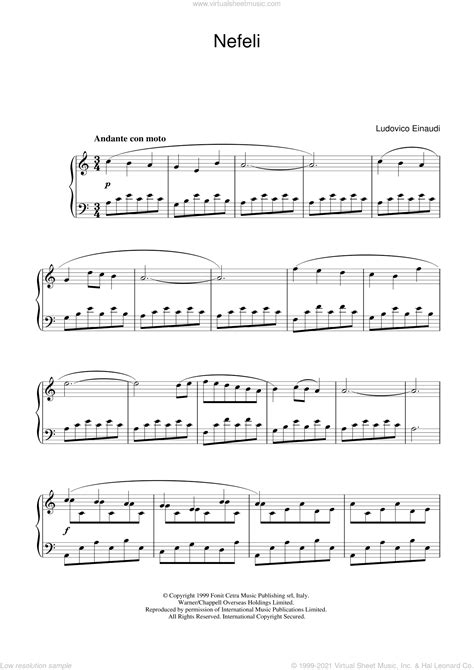 Einaudi Nefeli Sheet Music For Piano Solo [pdf Interactive]